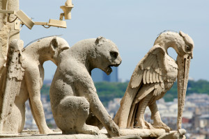 Gargoyles atop Notre Dame